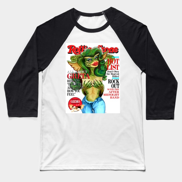 Greta Gremlin 1980s Pop Culture Gremlins Movie Baseball T-Shirt by HelloHarlot
